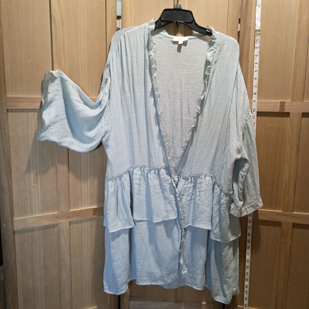 Easel large tiered ruffle kimono cardigan
